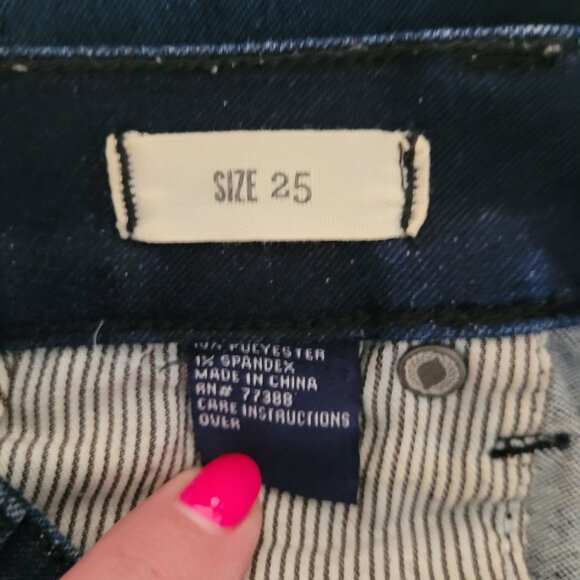 Madewell Low-Rise Distressed Skinny Jeans Womens Size 25 Dark Wash Denim - Picture 4 of 7